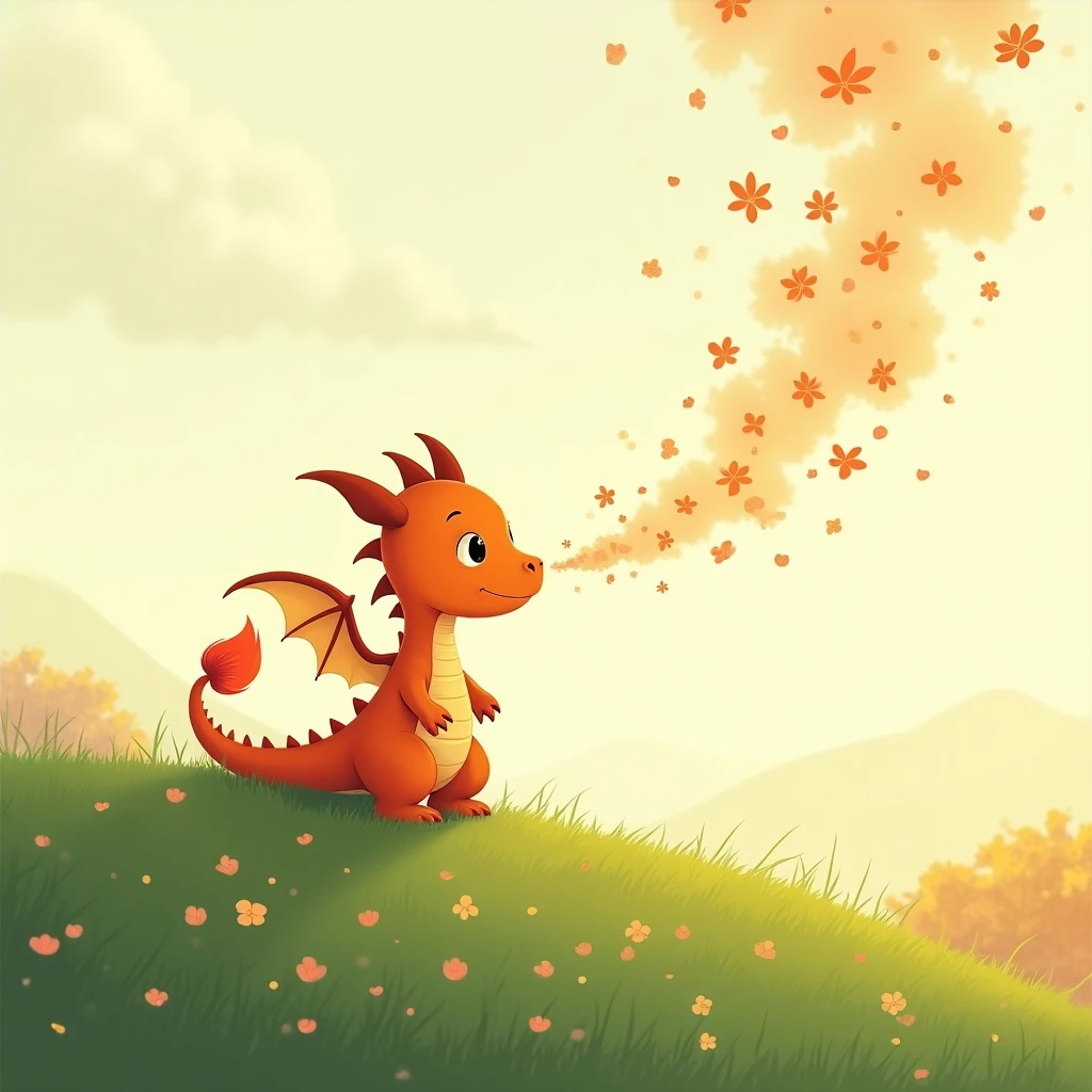 Storybook art of a friendly dragon, from Genesis's gallery